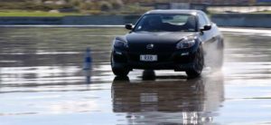 Skid pan driver training with Mazda RX8